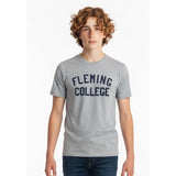 Fleming College Tee Men's Medium Crew Neck Short Sleeve Cotton Gray T Shirt
