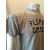Fleming College Tee Men's Medium Crew Neck Short Sleeve Cotton Gray T Shirt