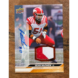2024 Upper Deck CFL Game Patch Auto #/99 Sean McEwen 50 Calgary Stampeders