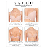 Natori 136059 Women's Sheer Jacquard Contour Underwire Bra Cafe 34DD NWOT