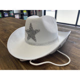 Glitter Star Cowboy Hat Costume accessory - Women's White