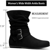 Luoika Women's Wide Width Ankle Boots Black 230711 10.5w NEW