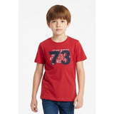 Roots Kids Boys Red T-Shirt Graphic Number Size Large (9-10 Year Old) Cotton