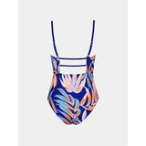 CUPSHE Women Swimsuit One Piece Square Neck Tummy Control Medium Tropical NWT