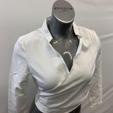 Pretty Little Thing Women's NWT White Long Sleeve Tunic Cropped Blouse 6 NWT
