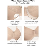 Glamorise Womens Wonderwire Minimizer Bra Underwire #9003  Cafe