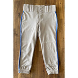 Champro Girls Tournament Softball Pant with Piping Gray/Royal Small NEW