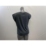 Zara Collection Women's Tank Top Large Gray Time Line The Future with Gem Cotton/Poly blend