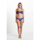 Women's Colourful Strapless Bathing Suit Top with Neck Tie Size Small Polyester