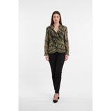 Z Birman for Women Blouse L-XL Pullover sheer green paisley