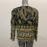 Z Birman for Women Blouse L-XL Pullover sheer green paisley