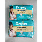 Pampers Swaddlers Baby Diapers Size P 6LBS - 2 packs of 27 NEW sealed