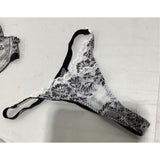 Popiv Women's 2 Piece Lingerie Set Medium Black White Lace NEW