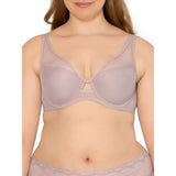 Smart & Sexy SA1388 Womens Sheer Mesh Demi Underwire Bra Bark Mesh