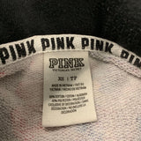 PINK Victoria's Secret 1/4 Zip Pullover Women's Size XS Black Spell Out Long Sleeve Mock Sweatshirt