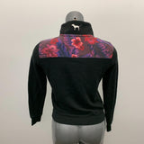 PINK Victoria's Secret 1/4 Zip Pullover Women's Size XS Black Spell Out Long Sleeve Mock Sweatshirt