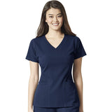 Wonderwink Aero Women's 2XS Medical Scrub Top Navy Blue Poly/Rayon/Lycra NWOT
