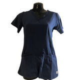 Wonderwink Aero Women's 2XS Medical Scrub Top Navy Blue Poly/Rayon/Lycra NWOT