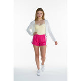 Nike Girls Basketball Athletic Shorts XL (16) Pink Elastic Waist Polyester