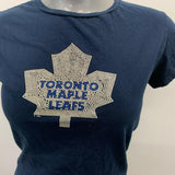 Toronto Maple Leafs NHL Hockey Women's XL T shirt Blue Cotton