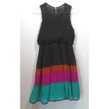 Newberry Girls Pleated Color Block Keyhole Back, Lace Scoop Neck Dress Size 16