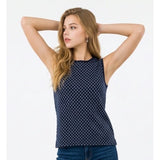 Nautica Sleeveless Wrap Top Women's Size Small Blue Checkerboard Patterned Polyester Blouse