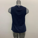 Nautica Sleeveless Wrap Top Women's Size Small Blue Checkerboard Patterned Polyester Blouse