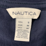 Nautica Sleeveless Wrap Top Women's Size Small Blue Checkerboard Patterned Polyester Blouse
