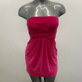 Kismet Strapless Dress Women's Small Pink Pleated Front  Polyester/Spandex Tie
