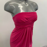 Kismet Strapless Dress Women's Small Pink Pleated Front  Polyester/Spandex Tie