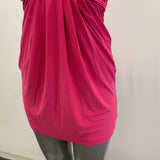 Kismet Strapless Dress Women's Small Pink Pleated Front  Polyester/Spandex Tie