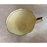 VTG Royal Albert Crown China England Yellow With Gold Trim Tea Cup And Saucer Set