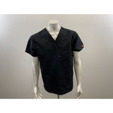 Dickies Women's Scrub Top Size Medium Black V Neck Short Sleeve Cotton Blend NEW