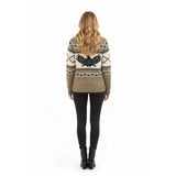 G:21 Women's Small Chunky Knit Sweater Zipper Front Acrylic Black/white/beige