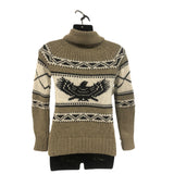G:21 Women's Small Chunky Knit Sweater Zipper Front Acrylic Black/white/beige