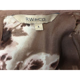 RW&CO. Women's Patterned Dress Size 4 Sleeveless Pleated Front Side Zipper