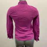 Tommy Hilfiger Button Up Blouse Women's Small Purple Long  Sleeve Cotton Top