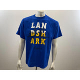 Landshark Lager Cotton T shirt Men's One Size Blue Spell Out Crew Neck T Shirt