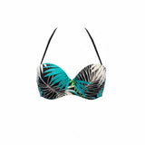 La Vie En Rose aqua Women's White Coloured Palm Tree Leaf Design Size Large Nylon Blend