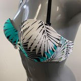 La Vie En Rose aqua Women's White Coloured Palm Tree Leaf Design Size Large Nylon Blend