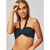 Seafolly 33816 womens 10 (USA) Bandeau Halter Bikini Top Swimsuit Dark Blue NWOT