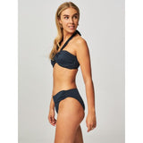 Seafolly 33816 womens 10 (USA) Bandeau Halter Bikini Top Swimsuit Dark Blue NWOT