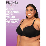Fruit of the Loom FT994  360 Stretch Plus Size Cotton T-Shirt Bra Black