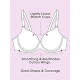 Fruit of the Loom FT994  360 Stretch Plus Size Cotton T-Shirt Bra Black