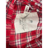 L.O.G.G Women's Red Plaid Short Sleeve Button Up Shirt Size 6 Cotton