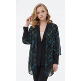Aldila Dynasty Sheer Cardigan Women;s Small Black/Teal NWT Polyester