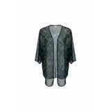 Aldila Dynasty Sheer Cardigan Women;s Small Black/Teal NWT Polyester