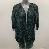 Aldila Dynasty Sheer Cardigan Women;s Small Black/Teal NWT Polyester