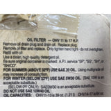 Tecumseh Oil Filter #36563 OHV 11 To 17 HP NOS