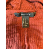 Forever 21 Womens Medium Burgundy Striped Long Sleeve Long Open Front Cardigan